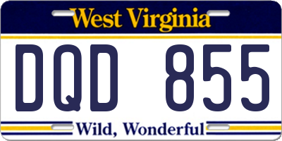 WV license plate DQD855