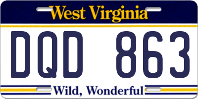 WV license plate DQD863