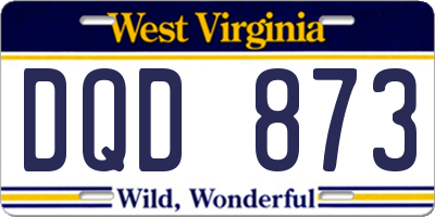 WV license plate DQD873