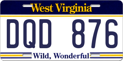 WV license plate DQD876