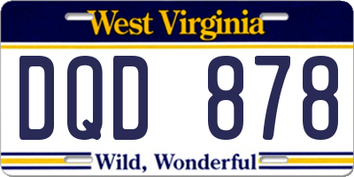 WV license plate DQD878