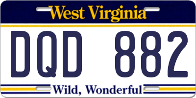 WV license plate DQD882