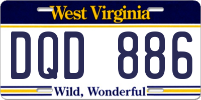 WV license plate DQD886