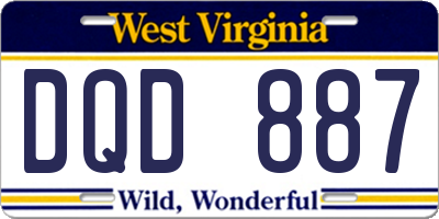 WV license plate DQD887