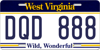 WV license plate DQD888