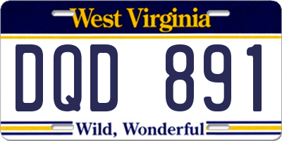 WV license plate DQD891