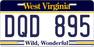 WV license plate DQD895