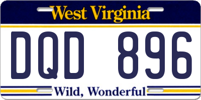 WV license plate DQD896