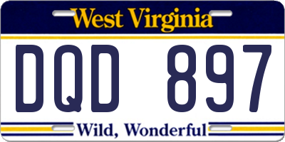 WV license plate DQD897