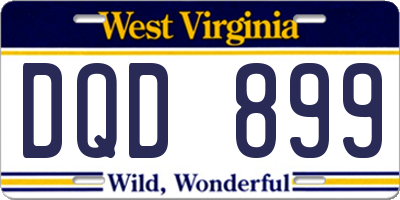 WV license plate DQD899