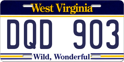 WV license plate DQD903