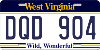 WV license plate DQD904