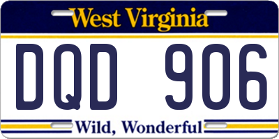 WV license plate DQD906