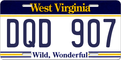 WV license plate DQD907