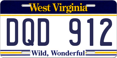 WV license plate DQD912