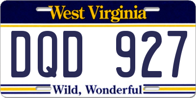 WV license plate DQD927
