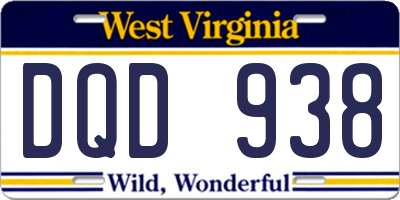 WV license plate DQD938
