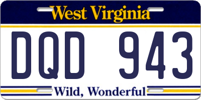 WV license plate DQD943