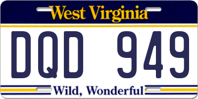 WV license plate DQD949