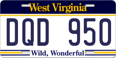 WV license plate DQD950