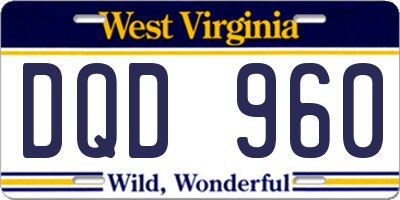WV license plate DQD960