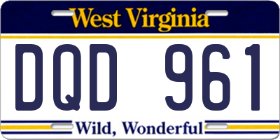 WV license plate DQD961