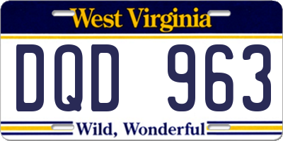 WV license plate DQD963