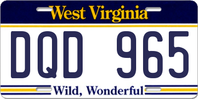 WV license plate DQD965