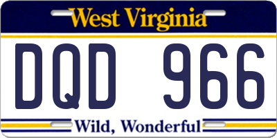 WV license plate DQD966