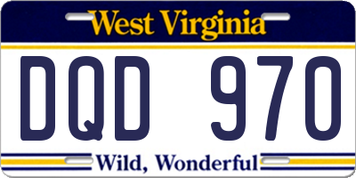 WV license plate DQD970