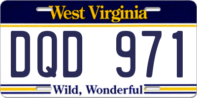 WV license plate DQD971
