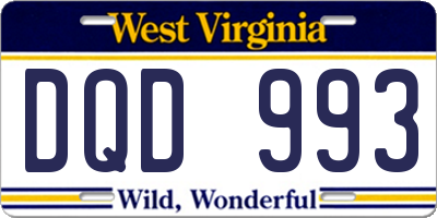 WV license plate DQD993