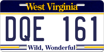 WV license plate DQE161