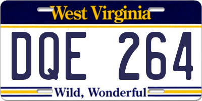 WV license plate DQE264