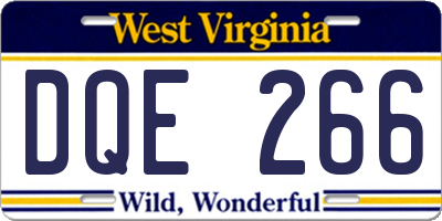 WV license plate DQE266