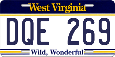 WV license plate DQE269