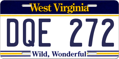 WV license plate DQE272