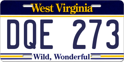 WV license plate DQE273