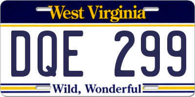 WV license plate DQE299