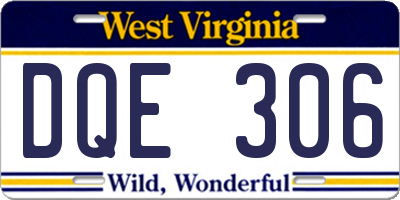 WV license plate DQE306