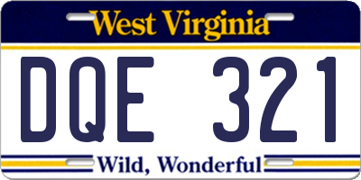WV license plate DQE321
