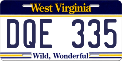 WV license plate DQE335