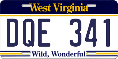 WV license plate DQE341