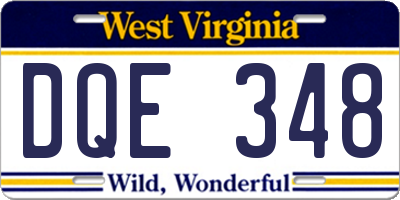WV license plate DQE348
