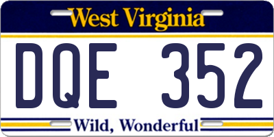 WV license plate DQE352