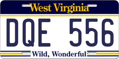 WV license plate DQE556