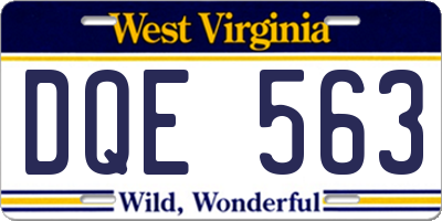 WV license plate DQE563