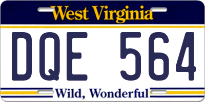 WV license plate DQE564