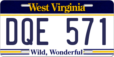 WV license plate DQE571
