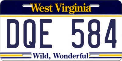 WV license plate DQE584